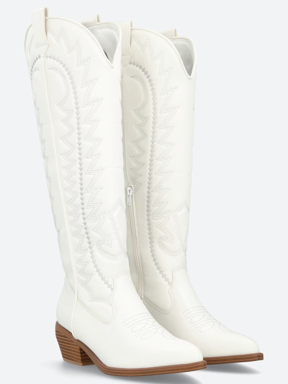 Mia White/Silver Over-the-Knee Cowboy Locklyn Boots